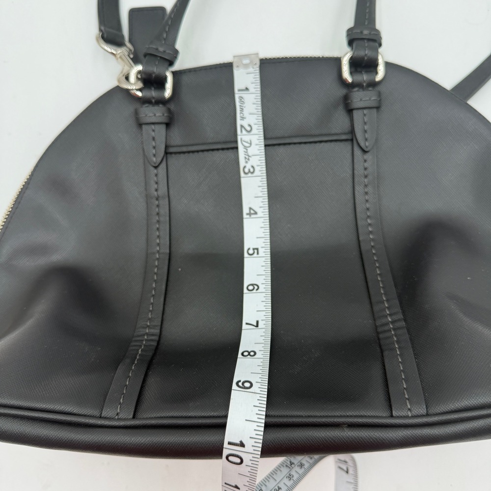 Coach Peyton Cora Black Leather Satchel With Crossbody Strap - Picture 8 of 10